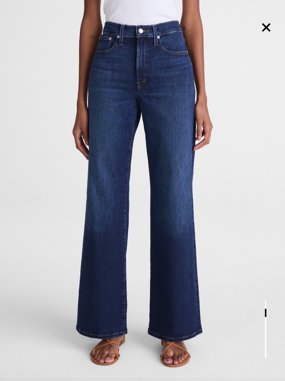 Madewell Wide Leg Jean in Super Stretch Denim Dark Wash